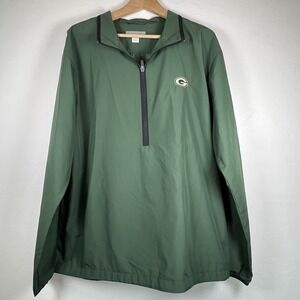 Cutter & Buck Green Bay Packers Mens Green Long Sleeve 1/2 Zip Windbreaker XL